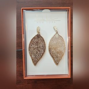 Nicole Miller Gold Leaf Earrings